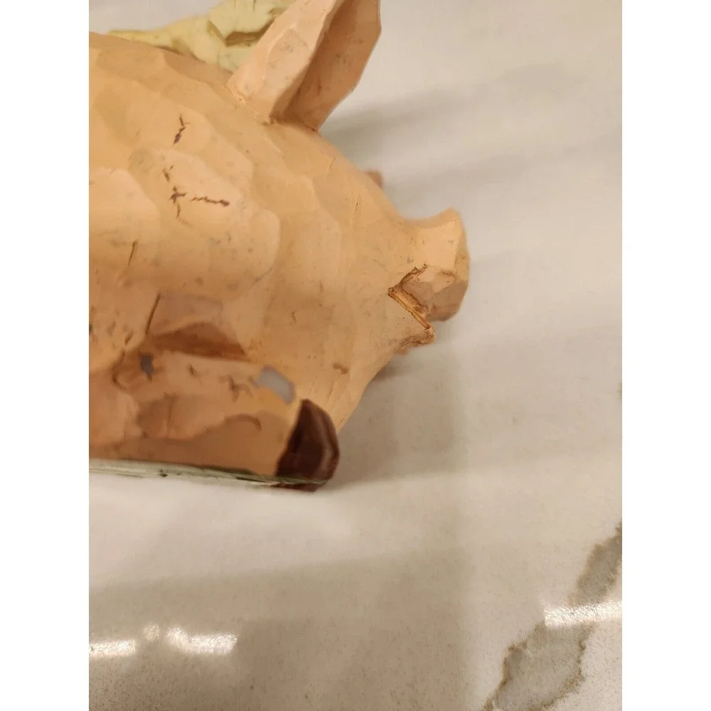 Resin Pig With Goose And Bird On Back And Sunflower Design On His Side Farmhouse